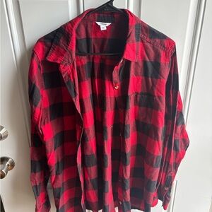 Sonoma Red and Black Plaid Button Down Shirt